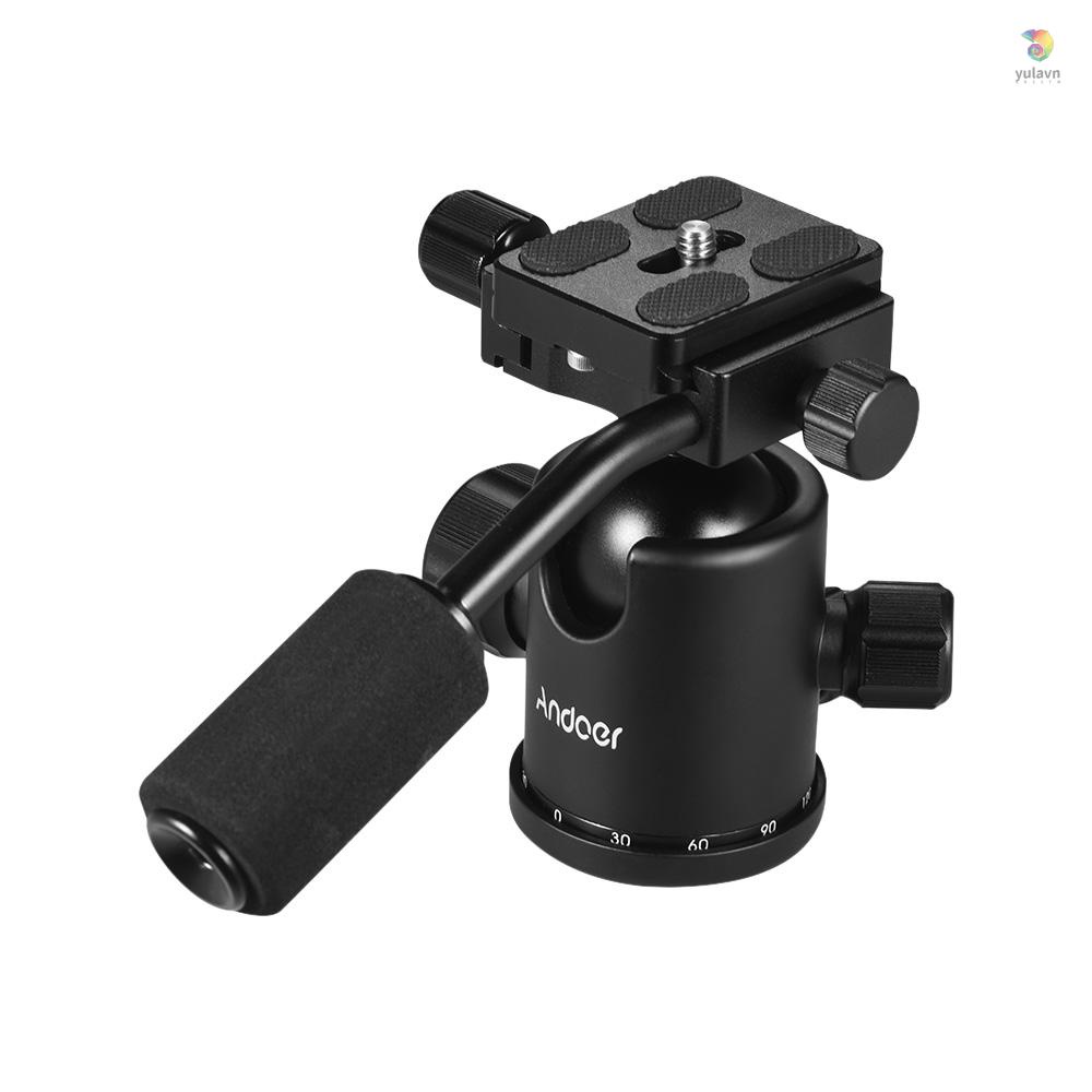 ANDOER Đầu Bi Xoay 360 Độ Gắn Giá Đỡ Ba Chân 1 / 4inch Srew 3 / 8inch Cho Máy Ảnh DSLR Max 15kg
