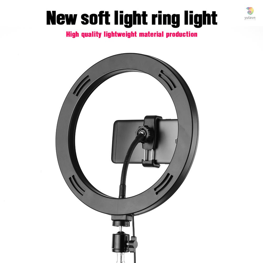 Vòng Đèn LED 26cm / 10inch 3 Màu 10 Cấp Độ 3200-5600K Có Giá Đỡ Điện Thoại / Máy Tính Bảng Đa Ứng Dụng