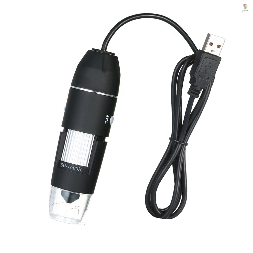 Kính Hiển Vi Kỹ Thuật Số USB Phóng Đại 1600X Có 8 Đèn LED Với Giá Đỡ Tiện Dụng