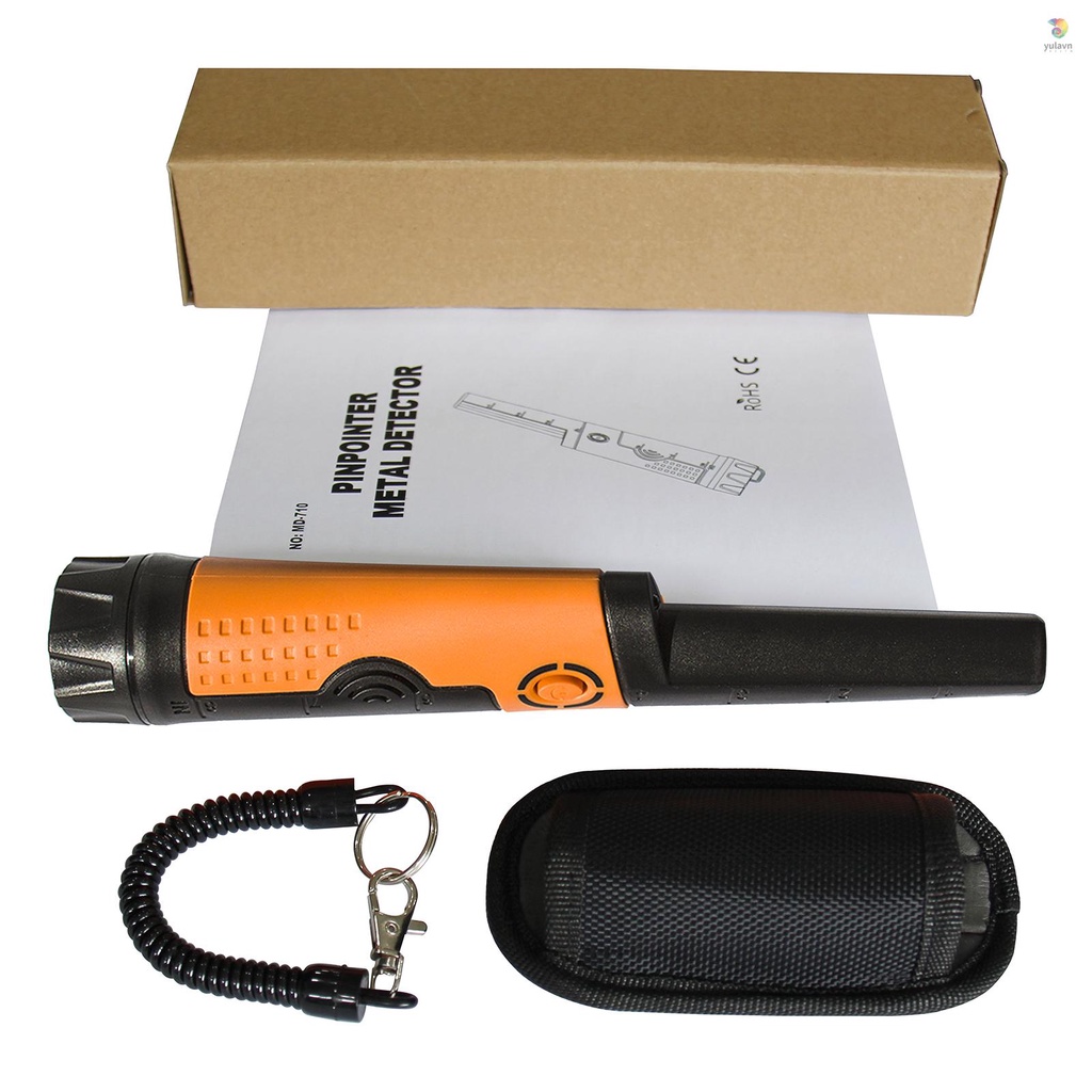 Máy Dò Kim Loại Cầm Tay Chống Thấm Nước Có Đèn Và Âm Thanh Rung Cho Săn Bắn Kho Báu