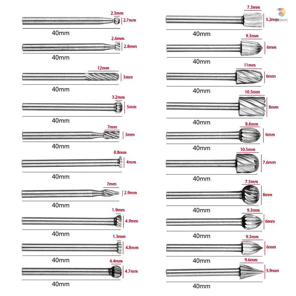 Set 20 Mũi Khoan Xoay 3mm Bằng Cacbua Chuyên Dụng