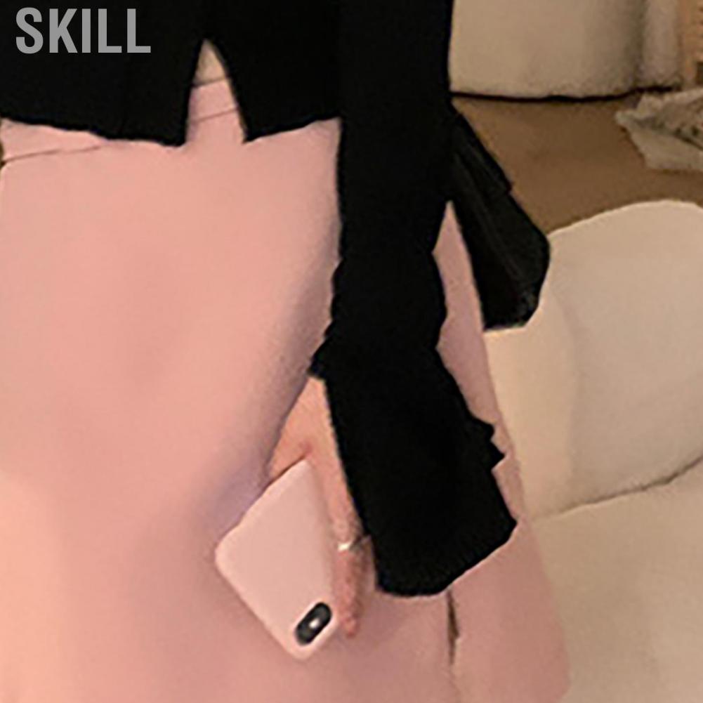 Skill Women Top  Irregular Polyester Long Sleeve Slim Fit Minimalist Moderate Thickness Breathable Easy Matching for Daily Autumn