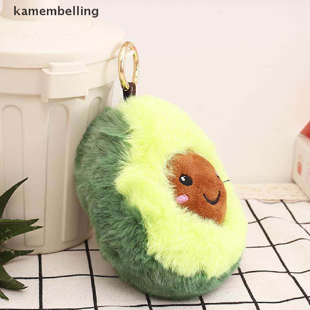 Móc Khóa Hình Quả Bơ Nhồi Bông Mặt Cười Dễ Thương