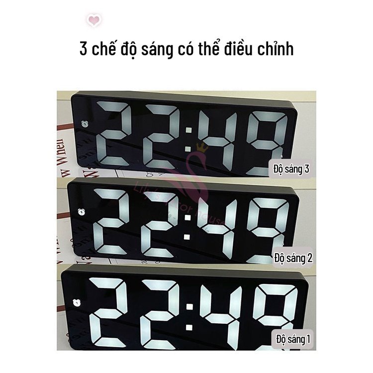 Đồng hồ led để bàn trang trí decor điện tử Lily's decor house báo thức màn hình led quà tặng sinh nhật vintage
