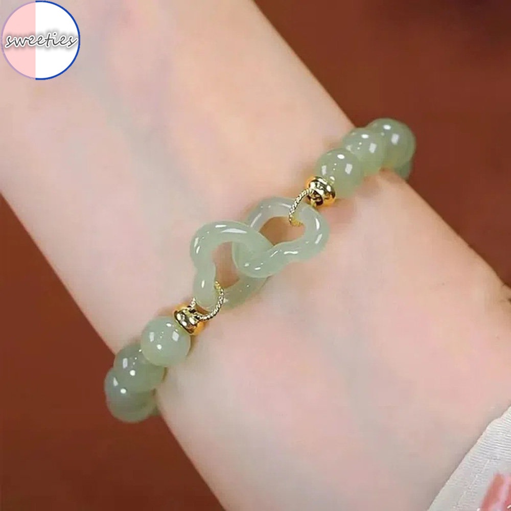 Vòng Tay Chuỗi Hạt Đá Ngọc Bích Sang Trọng Cho Nữ