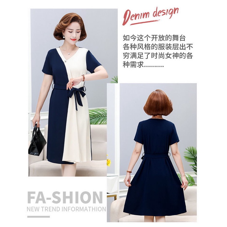 Đầm Dáng Rộng Che Bụng Thời Trang Mùa Hè Hàng Mới 2023 Kích Thước Lớn 40-60 Tuổi