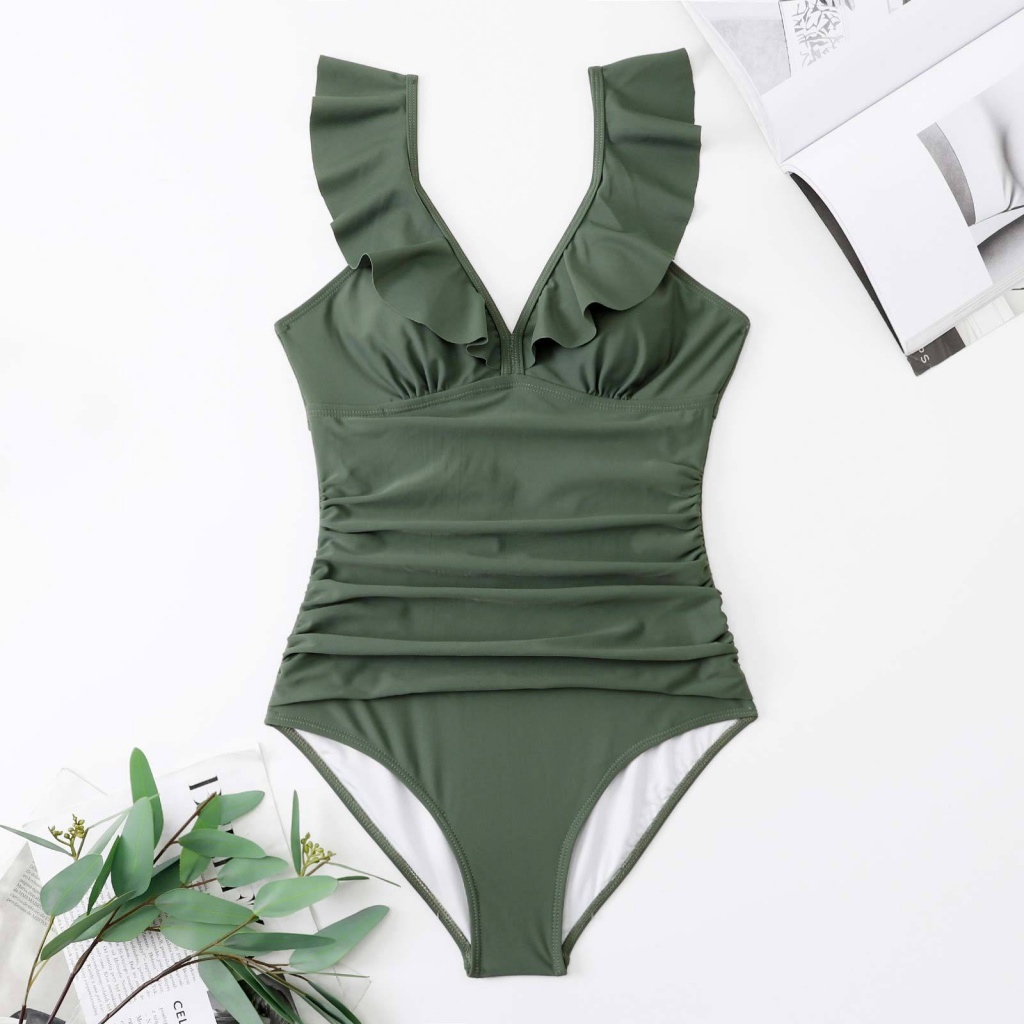 Bộ Đồ Bơi Một Mảnh Màu Trơn Cỡ Lớn Thời Trang 2023 Cho Nữ