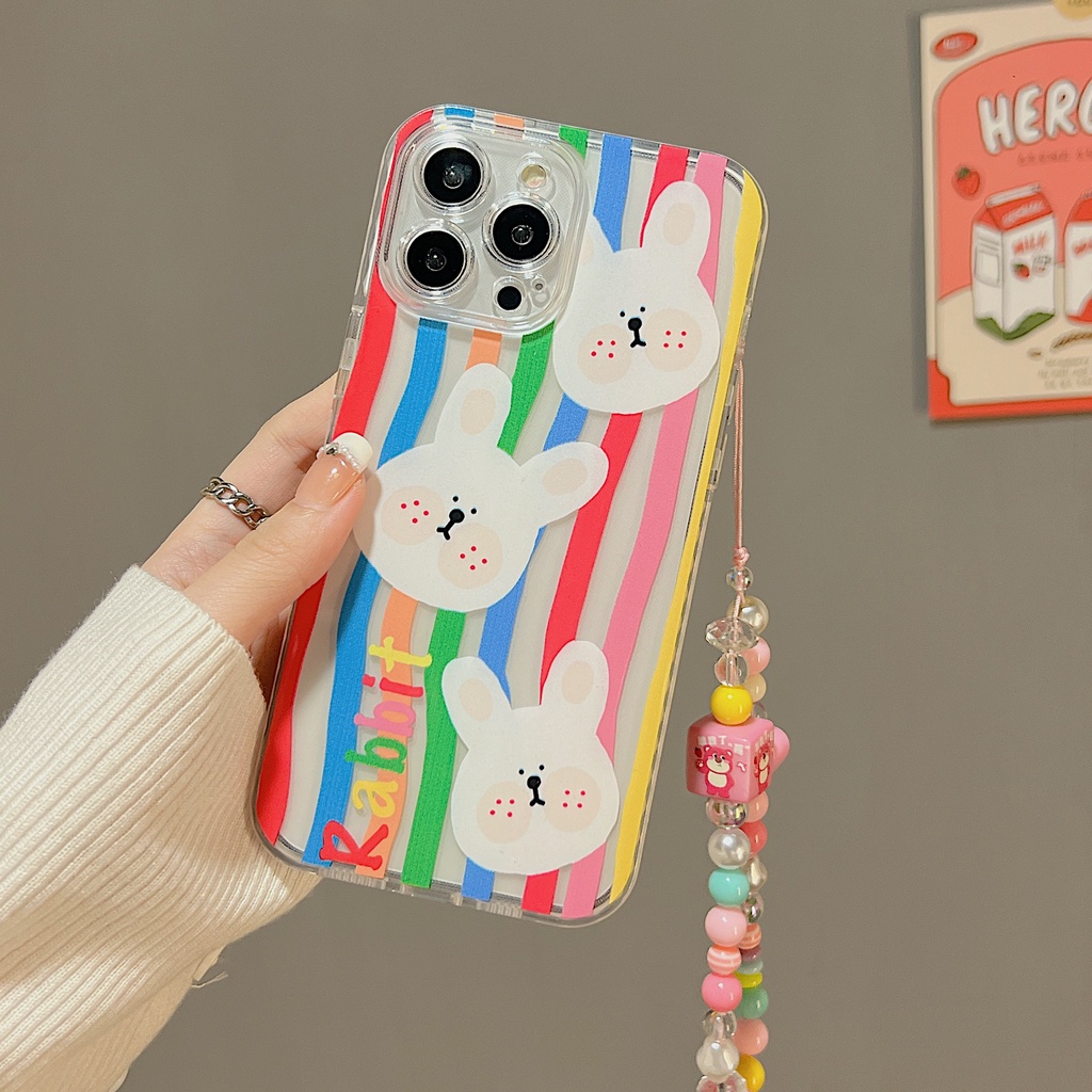 Ốp Điện Thoại TPU Dẻo Trong Suốt Họa Tiết Kẻ Sọc &amp; Ngọc Trai Chống Rơi Cho iphone 13 14 12 11 pro max