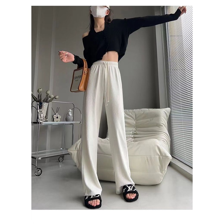 Quần Ống Rộng Xếp Ly Cạp Cao Mẫu Mới Xuân Hè Dành Cho Nữ