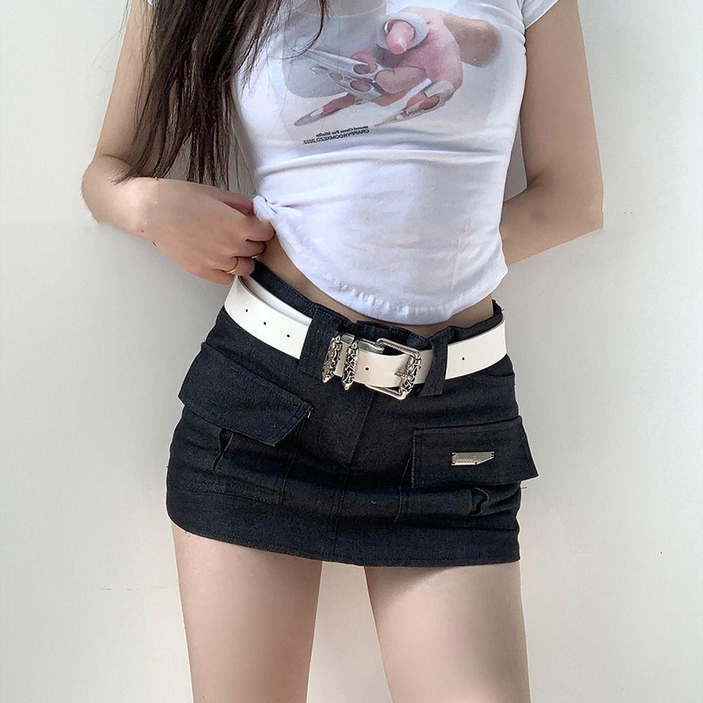 AROMA Thắt Lưng Da PU Bản Rộng Khóa Hoa Rỗng Kiểu Hàn Quốc Dễ Phối Đồ Có Thể Điều Chỉnh Cho Nữ