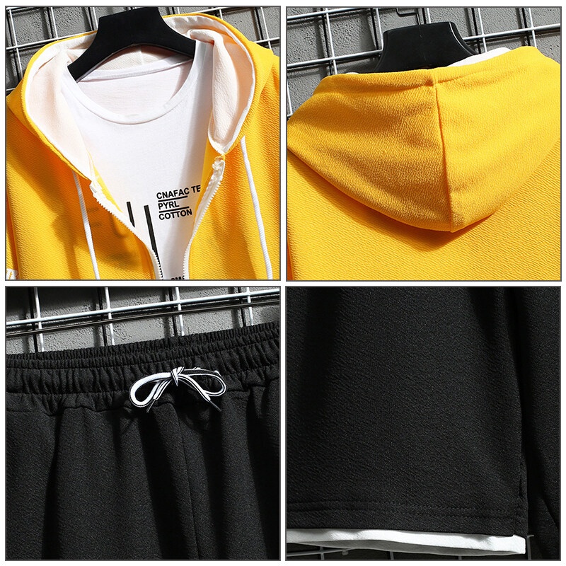 Set Đồ Thể Thao Có Mũ Trùm Dáng Suông Năng Động Thời Trang Phong Cách Hồng Kông Cho Nam Phong Cách Mới 2023