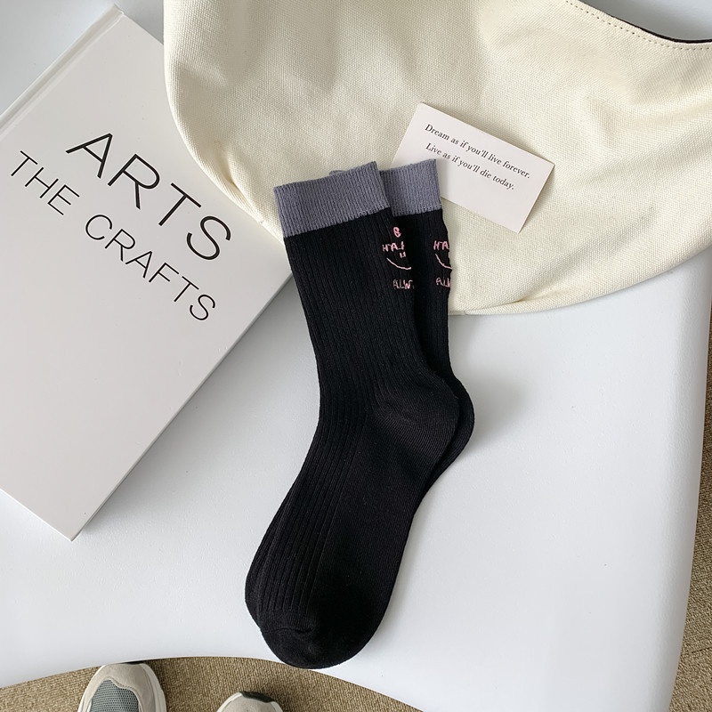 Vớ Cổ Cao Vừa Thêu Họa Tiết Luokou Nhiều Màu Sắc Thời Trang Xuân Thu Cho Nữ