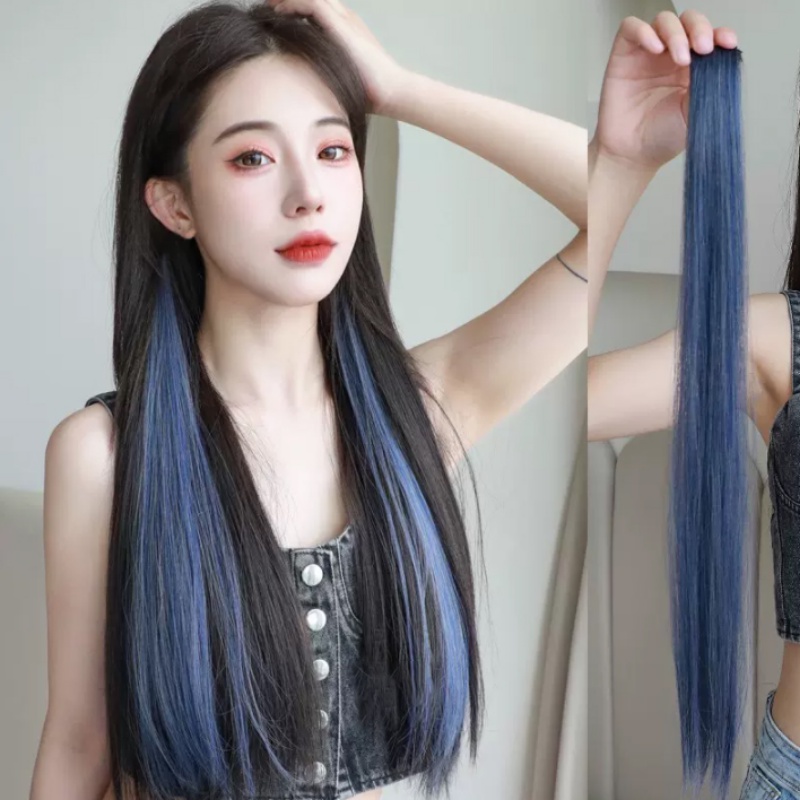 Tóc Giả Nối Dài Nhuộm Màu Highlight Thời Trang Cho Nữ