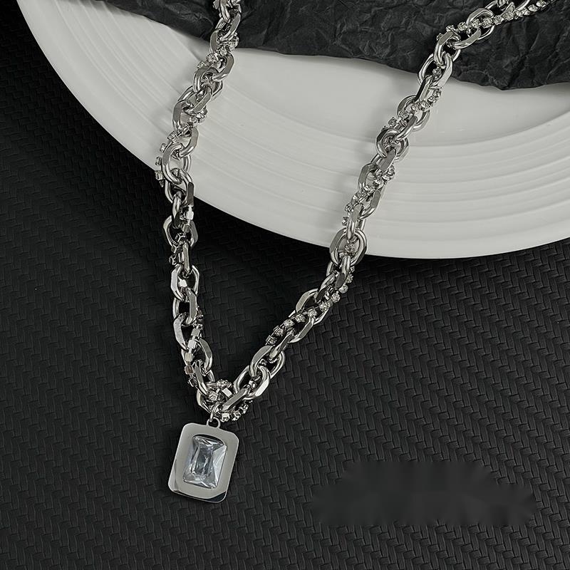 Vòng cổ Hai Lớp Đính Đá zircon Phong Cách Hàn Quốc Cho Nữ