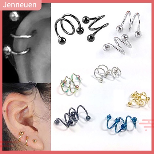 Khuyên Xỏ Mũi / Môi / Tai / Mũi Bằng Thép Không Gỉ Thiết Kế Xoắn Ốc