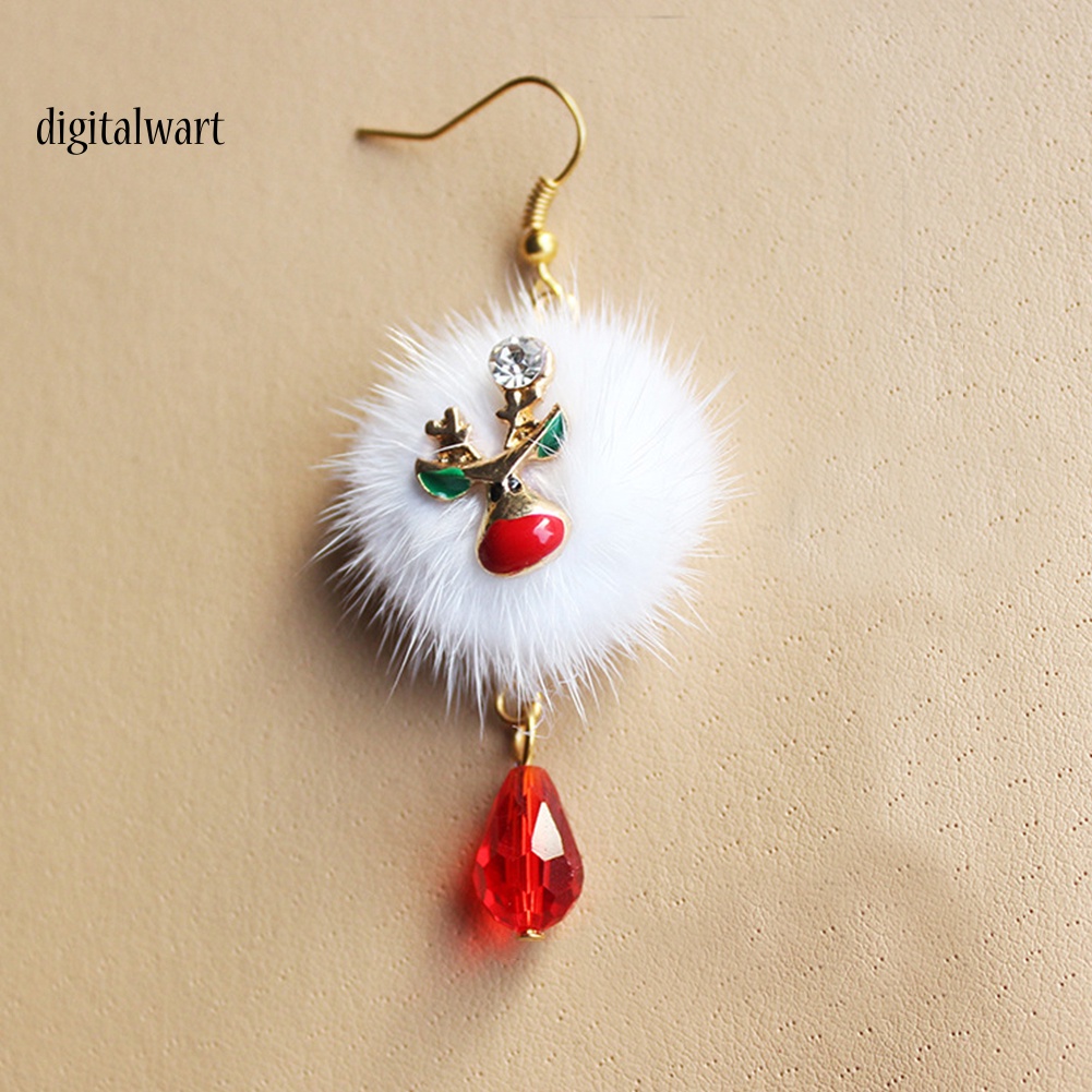 Kỹ Thuật Số| Bông Tai HợP Kim HìNh Ông Già Noen ĐíNh Đá Xinh XắN