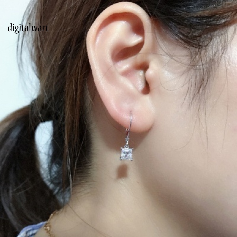 Kỹ Thuật Số| Bông Tai Dáng Dài Đính Đá Zircon Thời Trang Cho Nữ