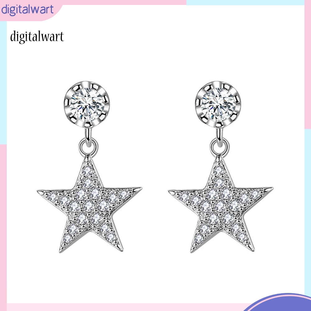 Kỹ Thuật Số| Bông Tai Ngôi Sao Năm Cánh Đính Đá Thời Trang