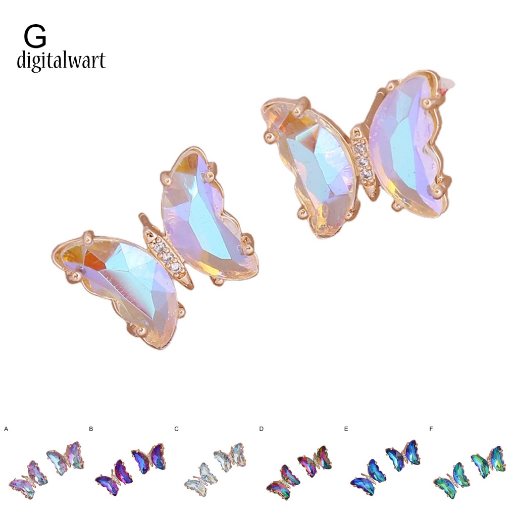 Kỹ Thuật Số| 1 Cặp Bông Tai Hình Bướm Màu Sắc Gradient Ngọt Ngào Lâu Trôi Dành Cho Nữ