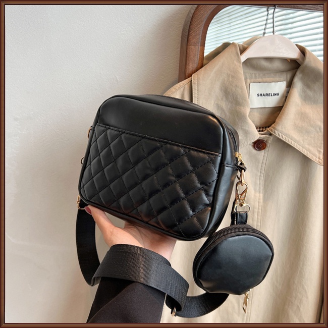 Túi Đeo Chéo Bằng Da Pu Màu Trơn Đơn Giản Thời Trang Cho Nữ