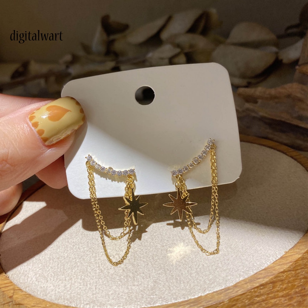 Kỹ Thuật Số| 1 Đôi Bông Tai Tua Rua Đính Đá Lấp Lánh Dành Cho Nữ