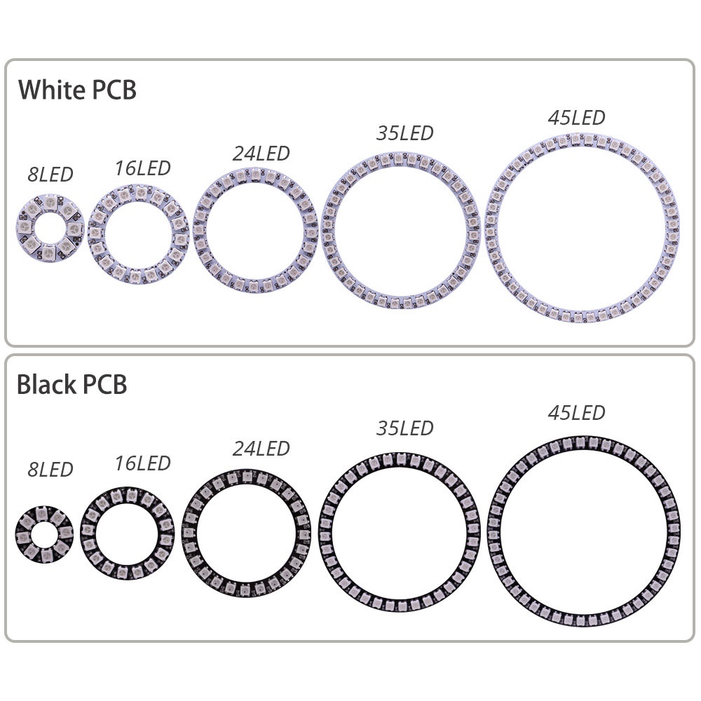 Vòng Đèn Led Pixel WS2812B DC5V Pcb 5050 RGB WS2812 IC 14Keys Chất Lượng Cao