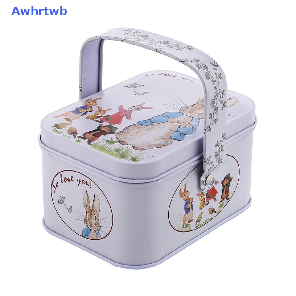 Hộp Thiếc Nhỏ Đựng Kẹo Hình Vali Thỏ Trắng Mới