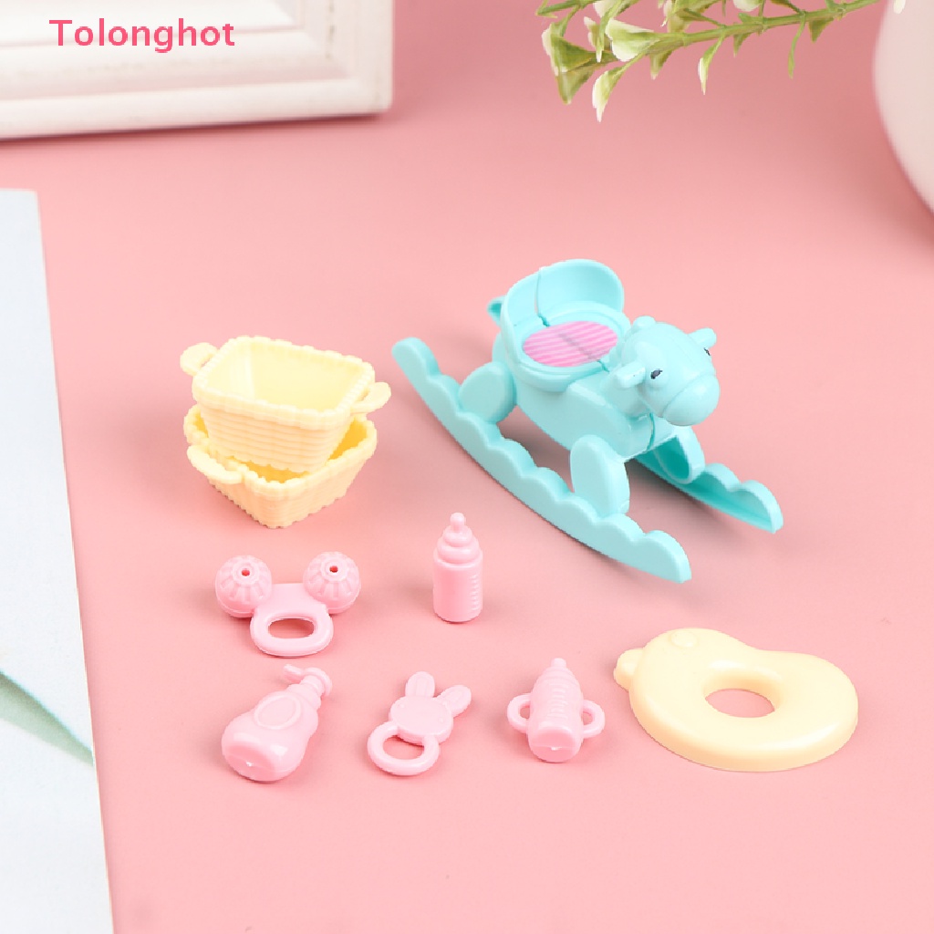 Bộ 9 Bình Sữa Tỷ Lệ 1 / 6 Dùng Trang Trí Nhà Búp Bê