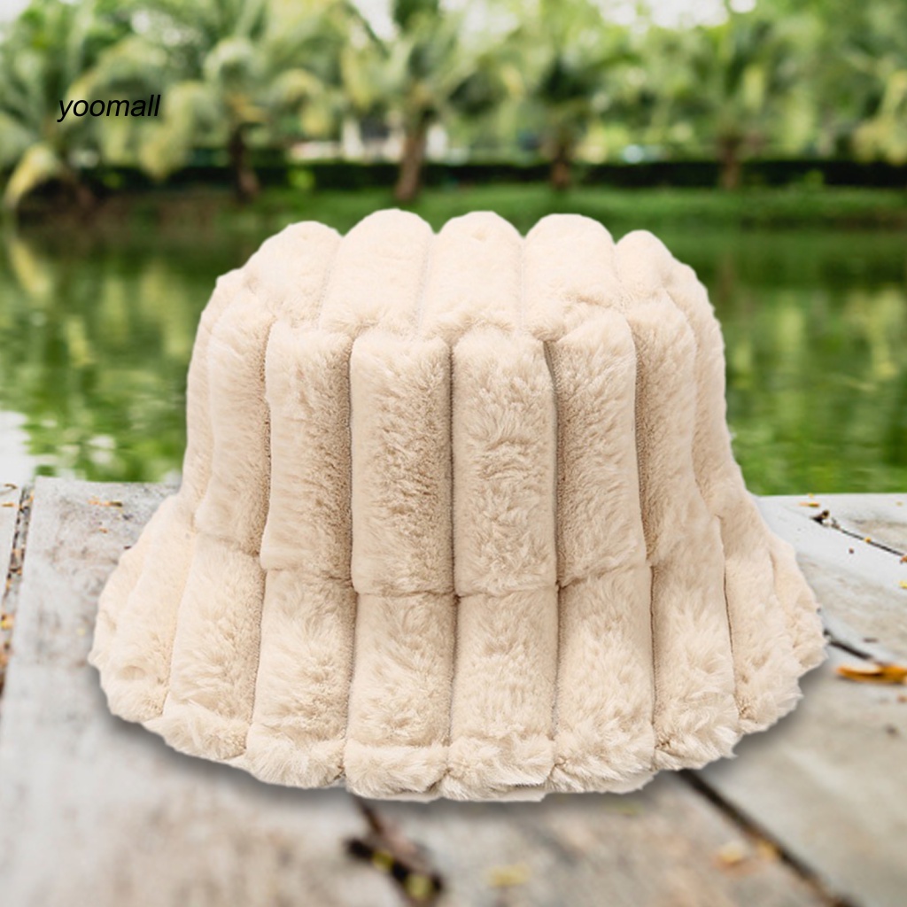 Mũ Tai Bèo Phủ Lông Họa Tiết Kẻ Sọc Phong Cách Vintage Thời Trang Mùa Đông