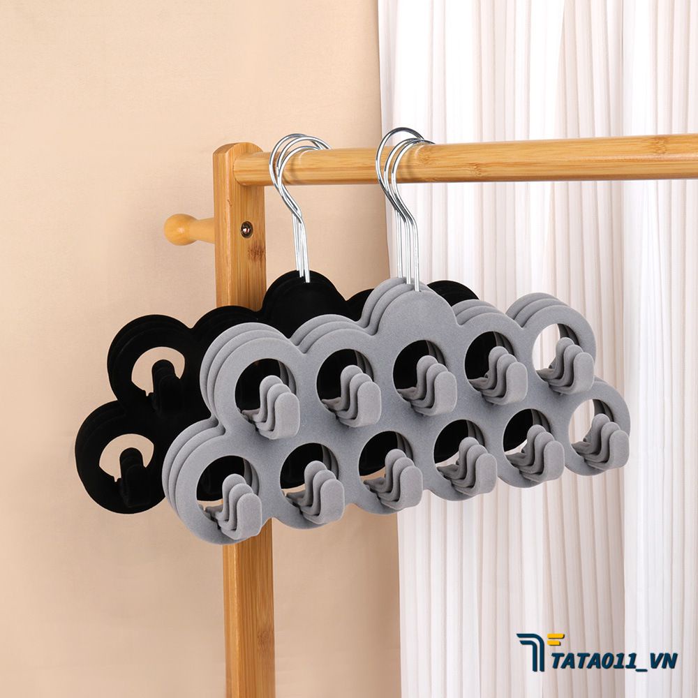 Móc Treo Khăn Quàng Dạng Vòng Móc Treo Sắp Xếp Tủ Quần Áo Đa Năng Chống Trượt Cho Khăn Quàng Cổ Cà Vạt Nam Khăn Choàng Nữ 11 Vòng Xqmg VN1