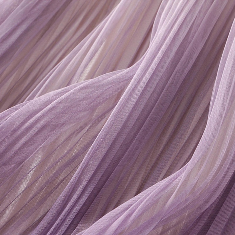 Đầm Midi Vải Tuyn 2 Lớp Màu Sắc Gradient Thời Trang Xuân Hè Cho Nữ