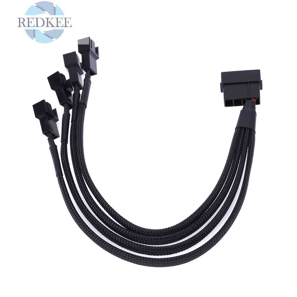 2 Cáp Chia Quạt Tản Nhiệt IDE Molex 4Pin Sang 4 Cổng 3Pin / 4Pin