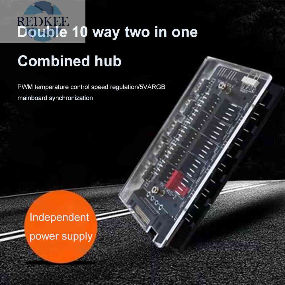 Hub Chia Cổng Kết Nối Usb 10 Trong 1 ARGB PWM Dành Cho Khung Gầm Ốp PC