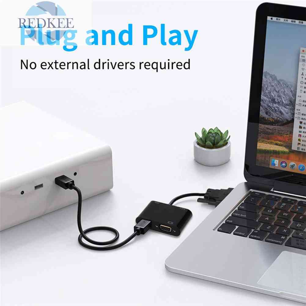 Bộ ChuyểN ĐổI 3 Trong 1 VGA Sang HDMI + 3.5mm Audio + VGA