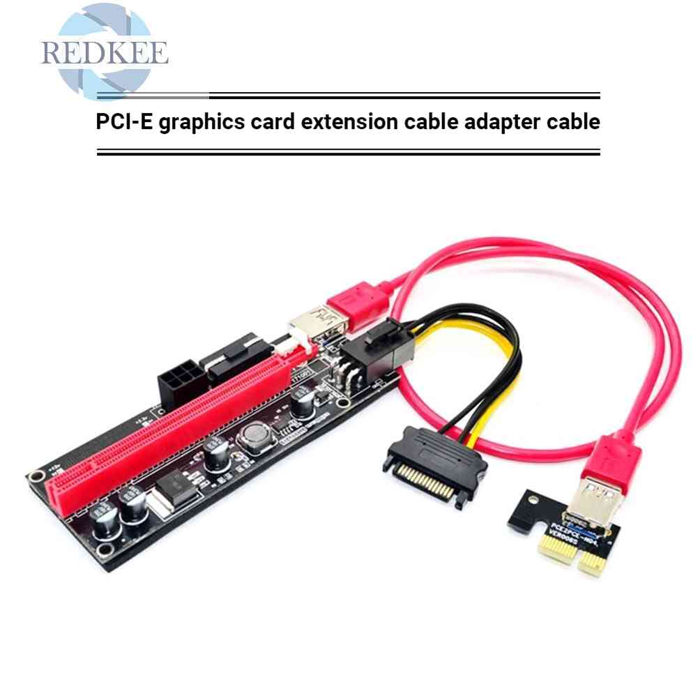 Card Mở Rộng Pcie 1X Sang 16X 4Pin 6Pin Kèm Cáp USB 3.0