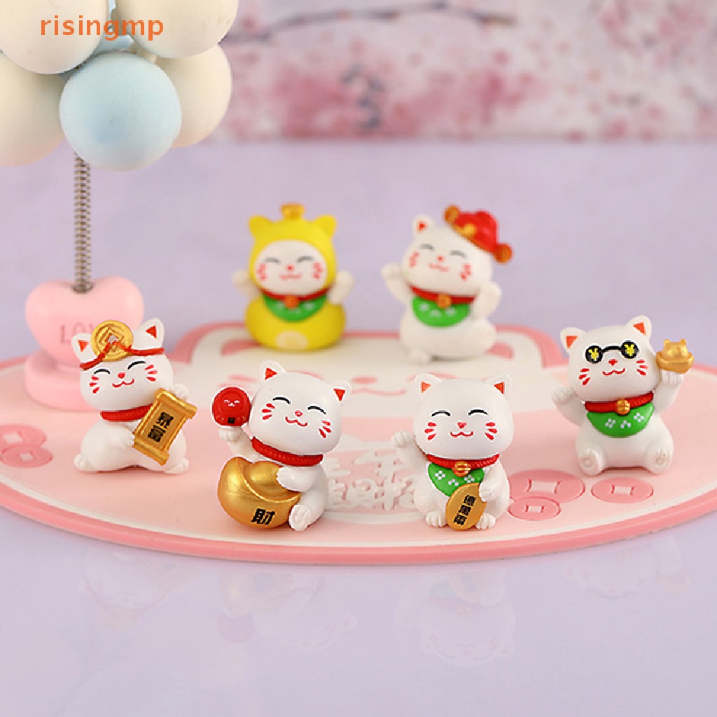 1 Chú Mèo May Mắn Bằng Nhựa Dễ Thương Dùng Trang Trí Tiểu Cảnh