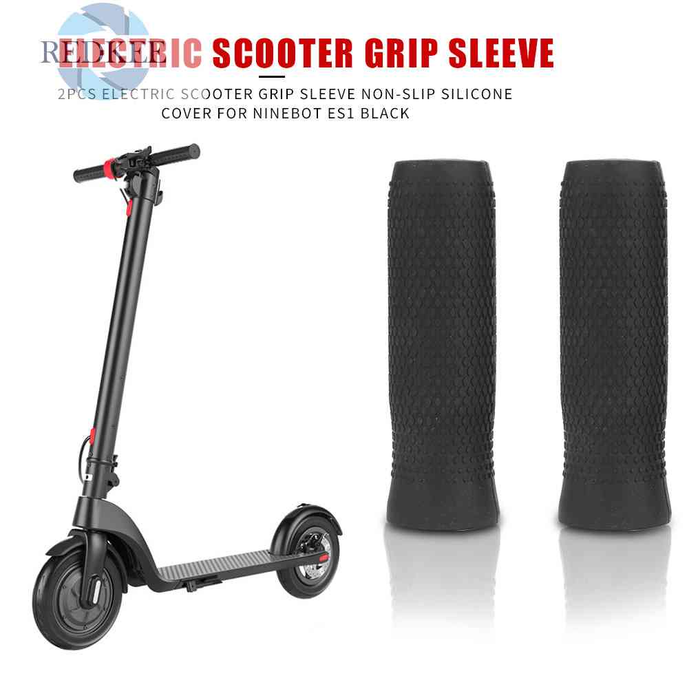 Set 2 Vỏ Bọc Tay Lái Xe Scooter Điện Ninebot ES1 Bằng Silicon Chống Trượt Màu Đen