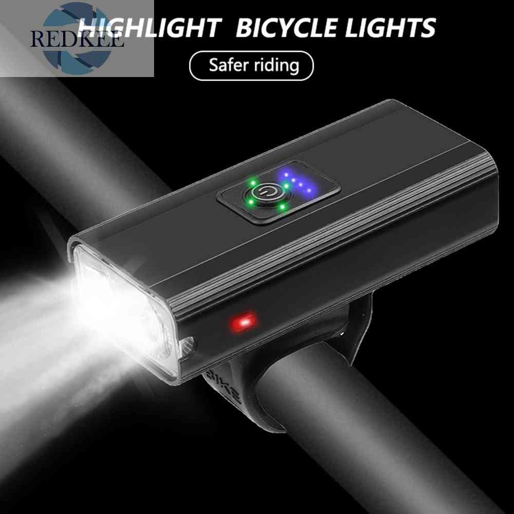 Đèn Pha LED 6 Chế Độ 2 / 1 T6 800 Lumen Chống Thấm Nước Cắm Sạc USB Cho Xe Đạp