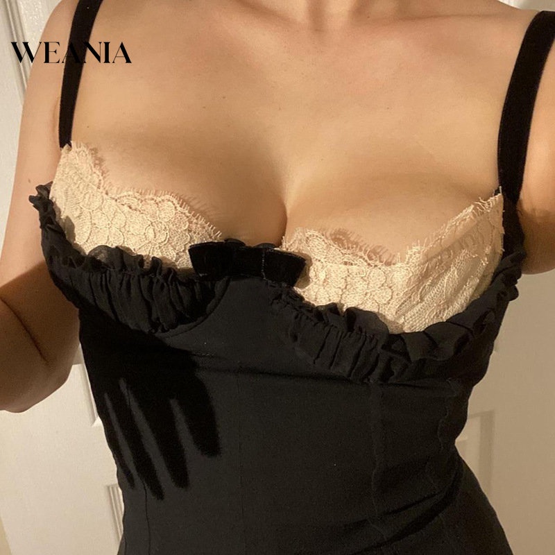 Áo Croptop Dáng Ôm Phối Ren Và Khóa Cài Y2k Thời Trang Mùa Hè Cho Bạn Gái