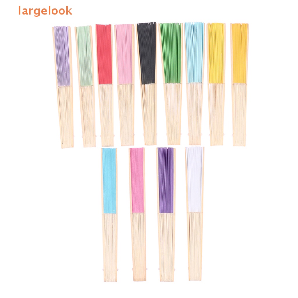 Quạt Xếp Cầm Tay Phong Cách Trung Hoa Cổ Điển Màu Sắc Trơn Dùng Để Trang Trí Tiệc Cưới