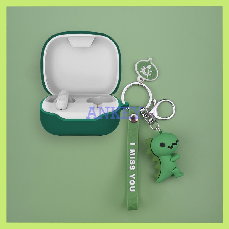 JBL C260 Wave 300 / Flex / Live  Pro 2 / Pro+ Earphone Silicone Case Green Monster Gift Earbuds Waterproof Shockproof Soft Protective Headphone Cover Headset Skin with Hook