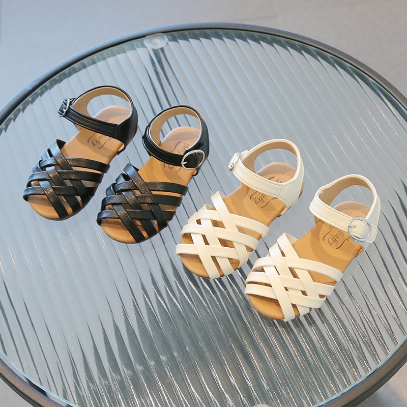 Giày Sandal Công Chúa Đế Mềm Hở Mũi Cột Dây Thời Trang Mùa Hè 2023 Cho Bé Gái