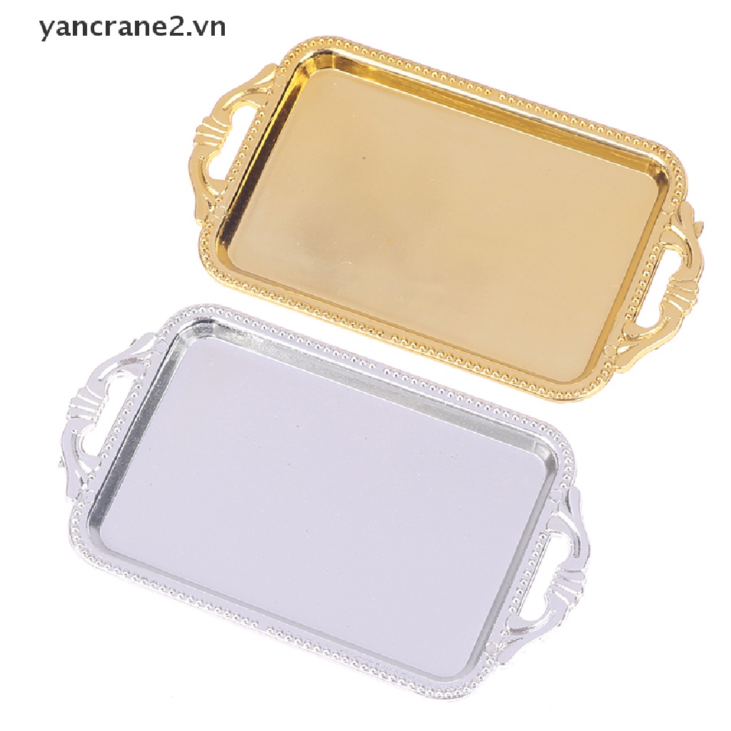 Set 2 Khay Trà Mini Bằng Nhựa Trang Trí Nhà Búp Bê {yancrane2.vn}