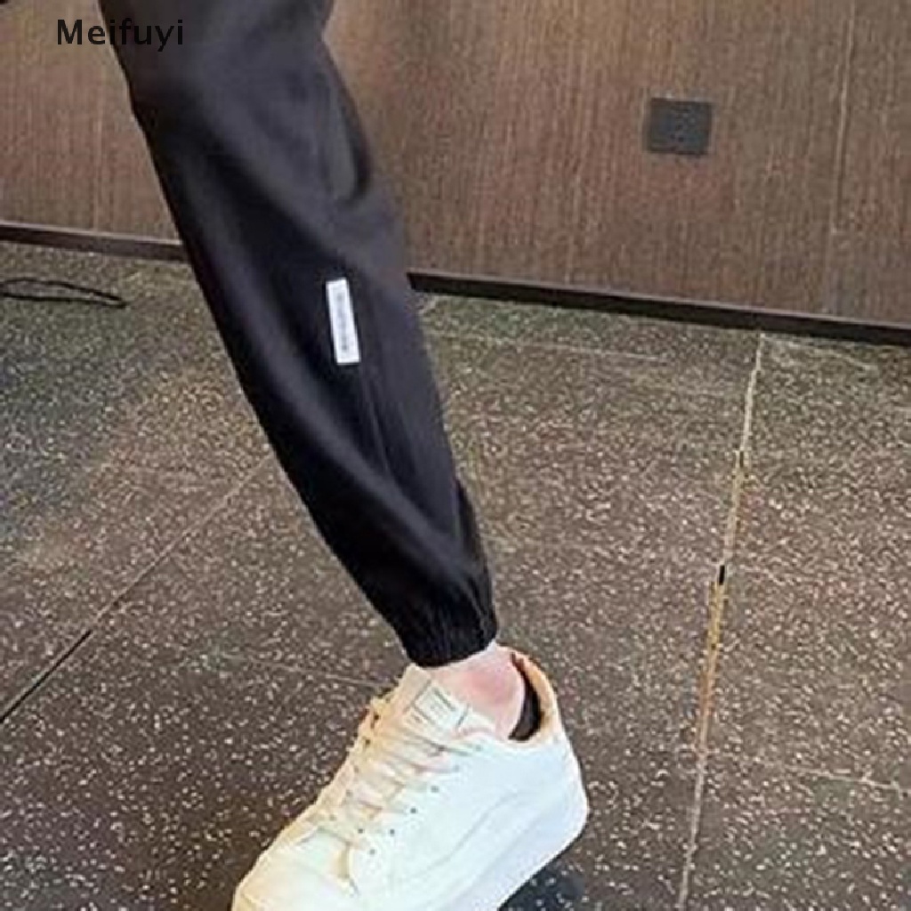 [Meifuyi] Quần Jogger Thể Thao Lưng Thun Cột Dây Hình Gấu Hoạt Hình Cho Nữ