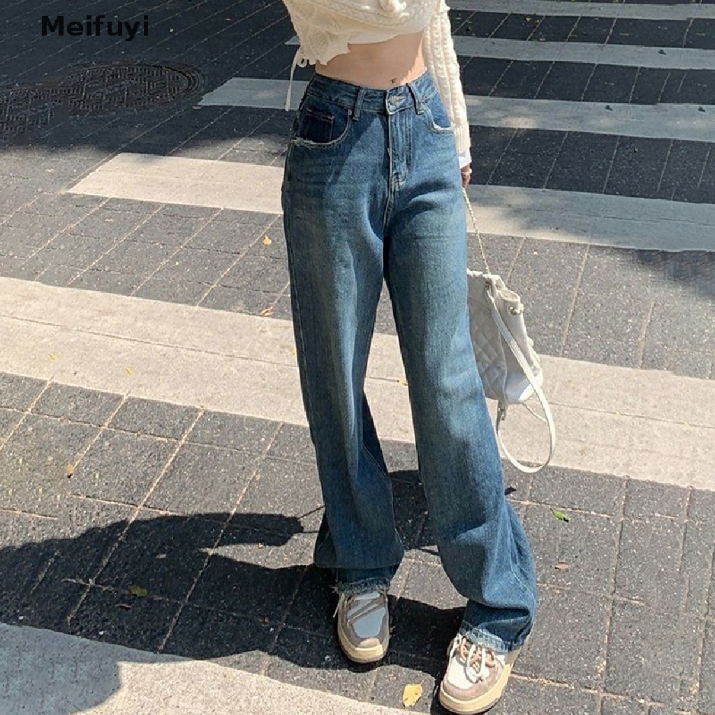 Quần Jeans Ống Rộng Phong Cách Vintage Thời Trang Cho Nữ Y2k