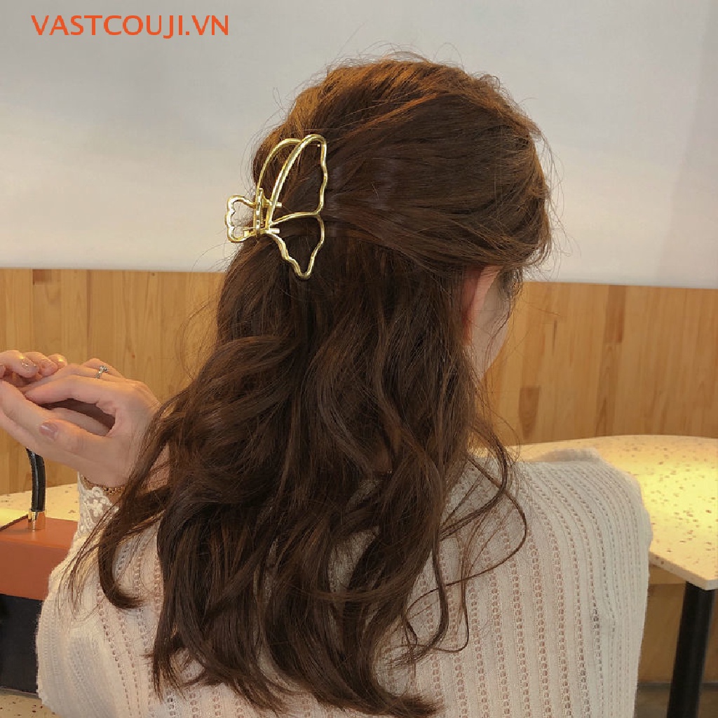 Kẹp Tóc Bướm Kim Loại Màu Vàng Thời Trang