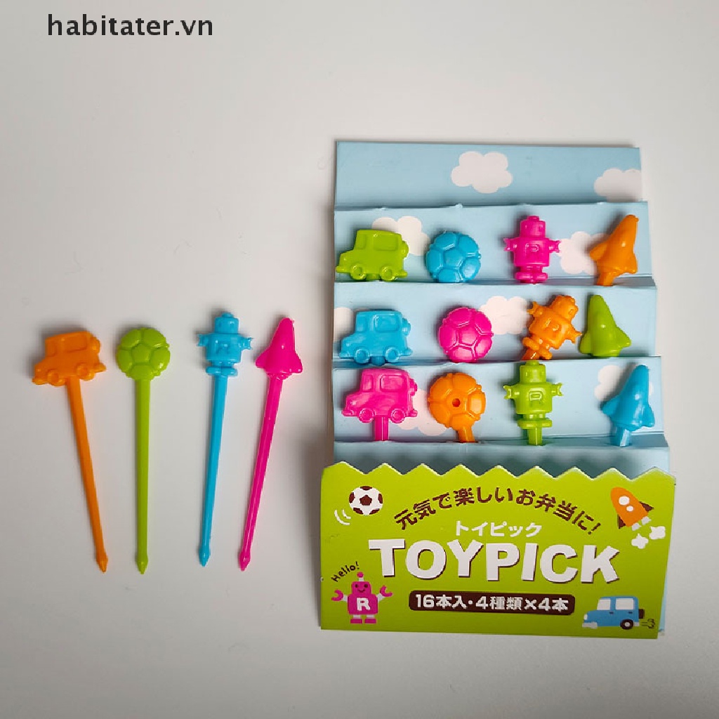 Set 16 Nĩa Ăn Tráng Miệng Hình Xe Hơi Máy Bay / Máy Bay / Đồ Ăn Tráng Miệng Cho Bé