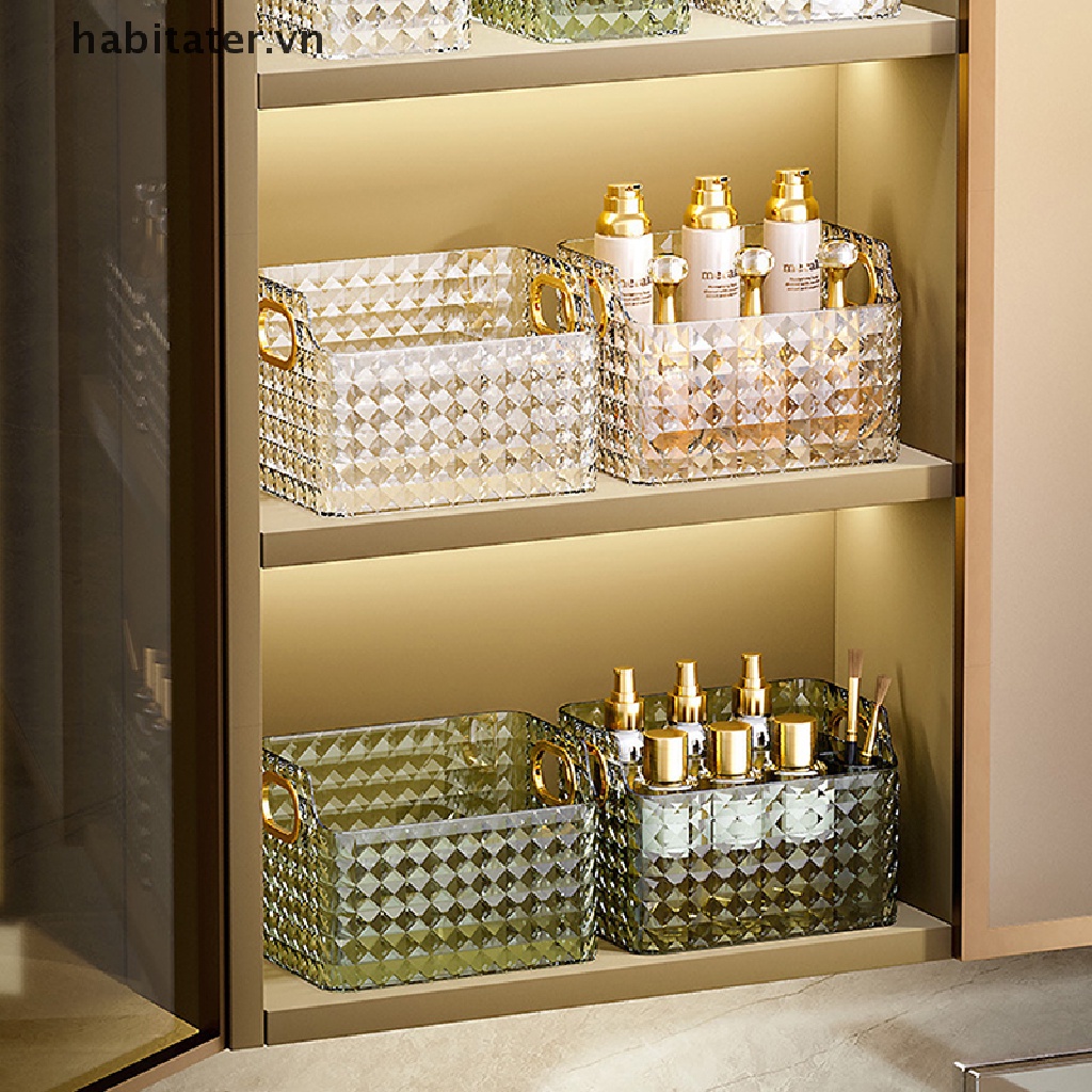 Hộp Đựng Đồ Trang Điểm / Mỹ Phẩm Để Bàn Màu Trong Suốt