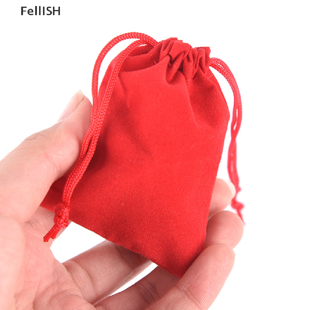 [Felli] Lốc 10 Túi Nhung Dây Rút Đựng Trang Sức 7 * 9cm 439br