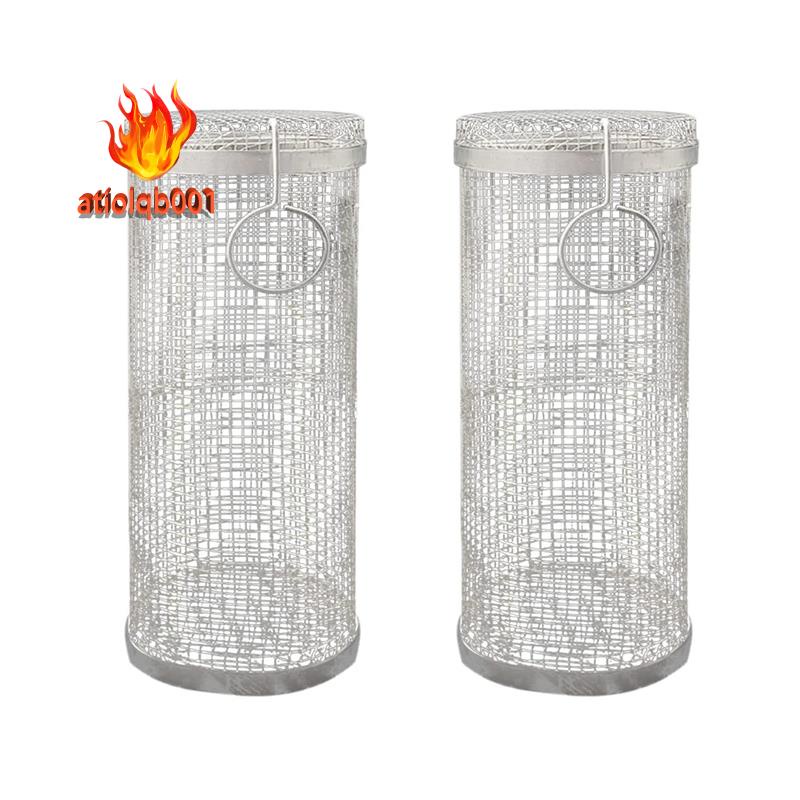 Set 2 Vỉ Nướng BBQ Hình Tròn Di Động Tiện Dụng Cho Cắm Trại Ngoài Trời